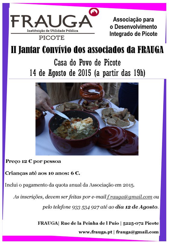 2.º Jantar Convívio dos Associados da Frauga